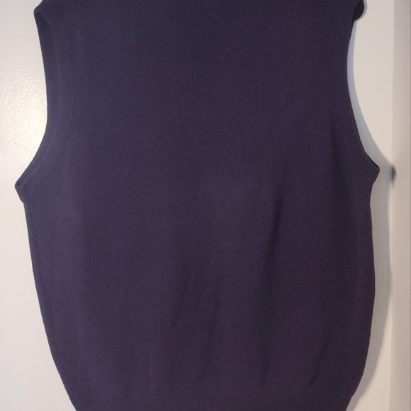 Brooks Brothers 100% Italian Lambswool Purple Sweater Vest #509 - Picture 2 of 2